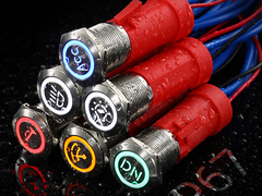 19mm 20A মেরিন পুশ বোতাম সুইচ 12v 24v 316L উপাদান 1NO