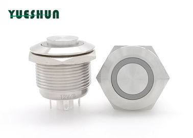 19mm Stainless Steel Push Button Switch , Round Momentary Push Button Switch
