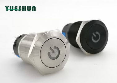 1NO 1NC 19mm ল্যাচিং সুইচ পাওয়ার টাইপ 12V 24V আলোকিত 1-10 মিমি মাউন্টিং প্যানেলের বেধ