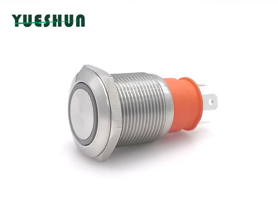 IP65 16mm জলরোধী সাধারণত বন্ধ ক্ষণিক সুইচ সিলভার খাদ
