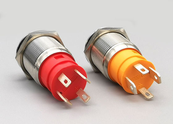 জলরোধী সুরক্ষা 24V পুশ বোতাম আলো সুইচ ধাতু 19mm প্যানেল মাউন্ট