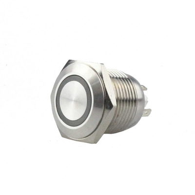 Stainless Steel Waterproof Panel Mount Button Momentary Switch 12mm With Led Light